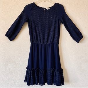 Shoshanna Navy Eyelet Dress